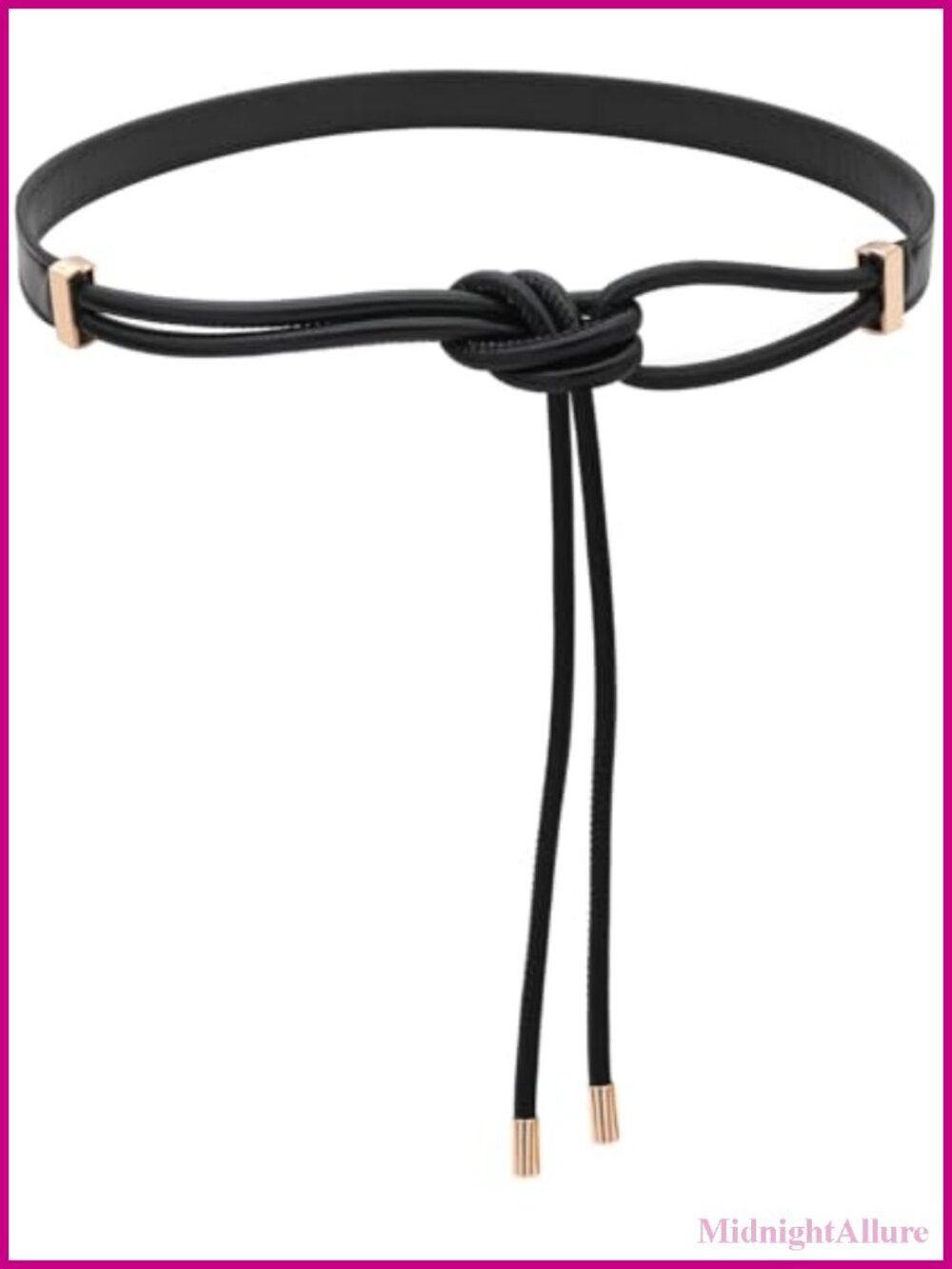 PU Leather Skinny Knotted Thin Waist Belt for Women Dresses